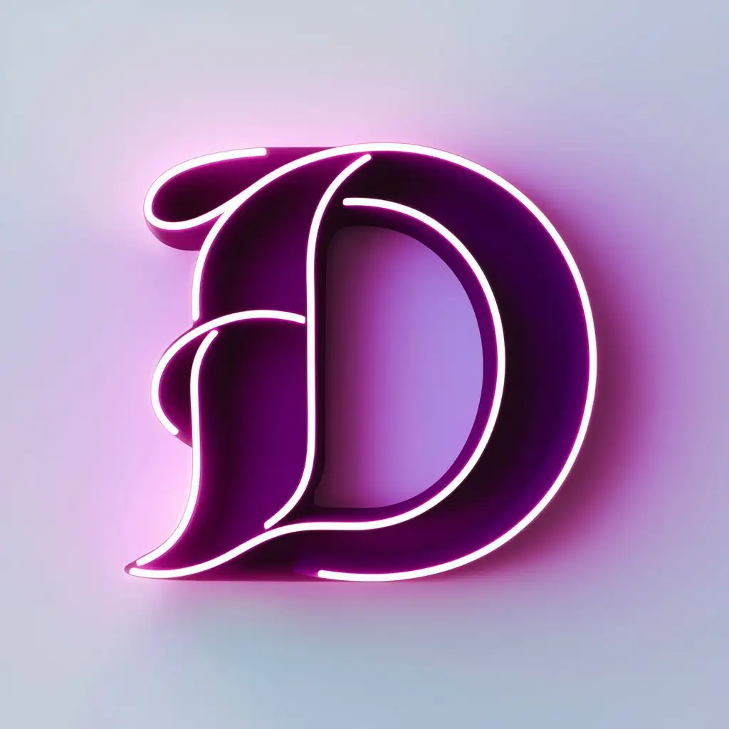 Neon-Purple-Letter-D-in-8K-on-White-Background