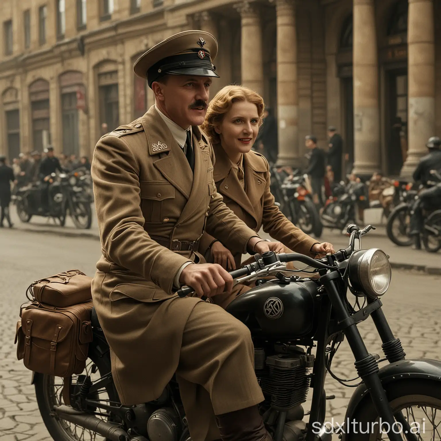 Hitler-and-Eva-Braun-Riding-Motorcycle-in-Babylon-Berlin
