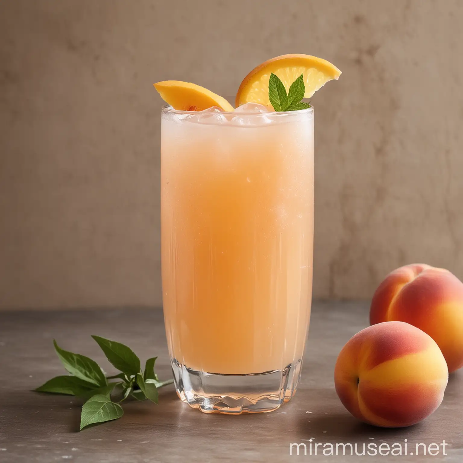 Refreshing Peach Lemonade Drink with Citrus Slices