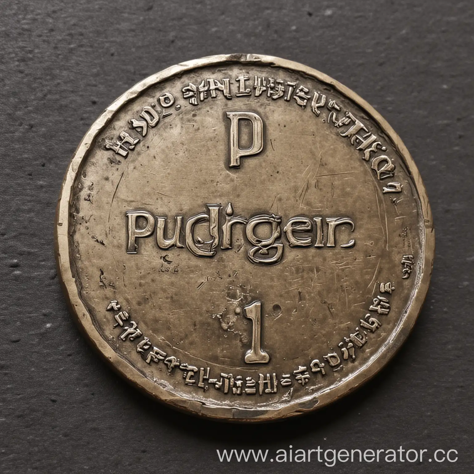 монета с надписью PudgeCOIN
