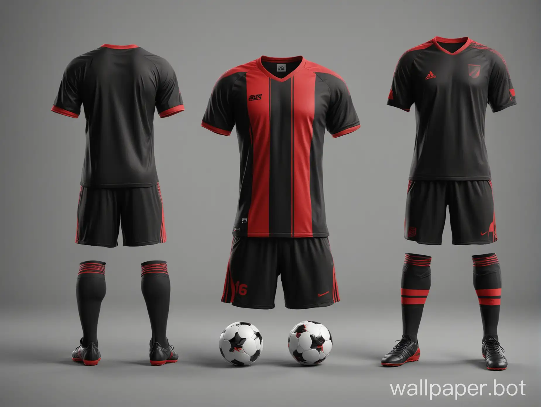 Dynamic-Black-and-Red-Soccer-Uniform-with-Wide-Diagonal-Stripes-on-White-Background-Concept-of-Sporting-Form-in-16K