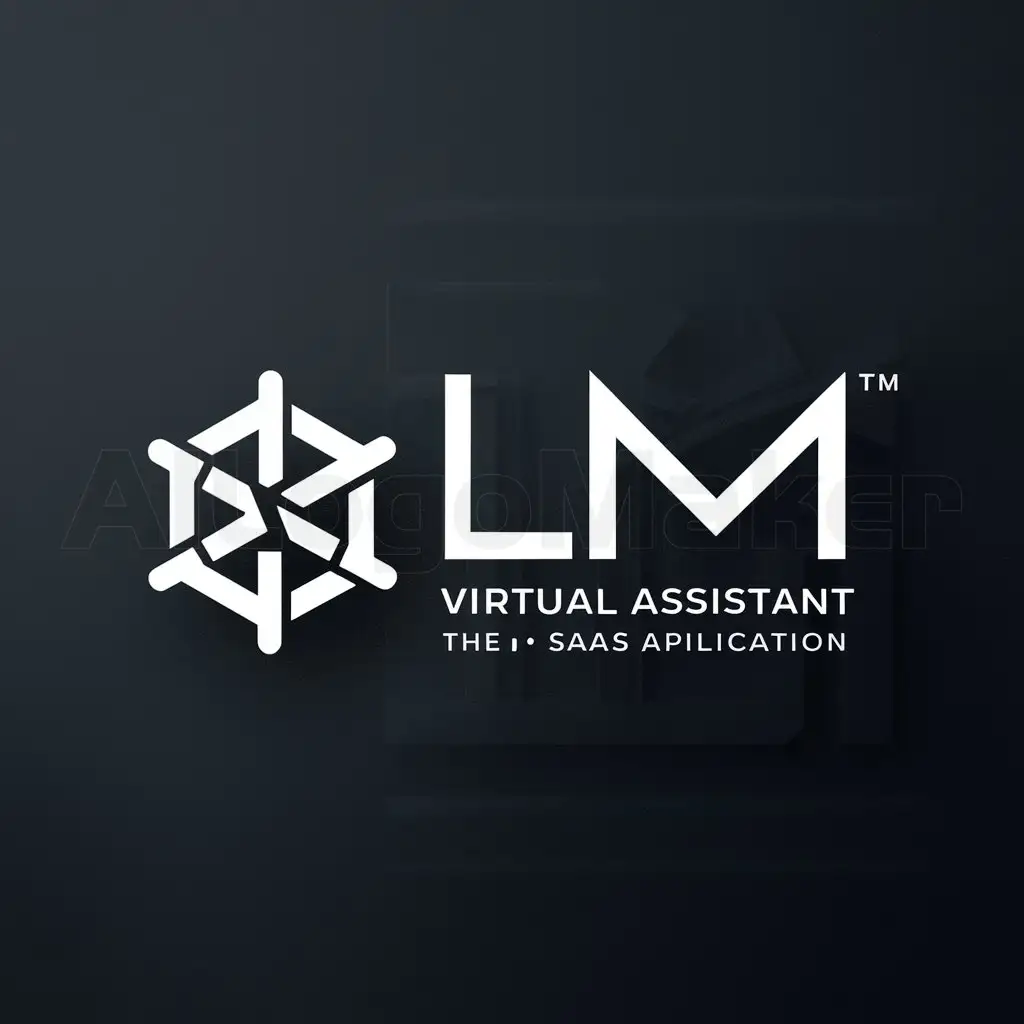 a logo design,with the text "LM", main symbol:Website's logo. As SAAS application that is like a virtual assistant. the logo should match with dark background,Minimalistic,be used in Education industry,clear background
