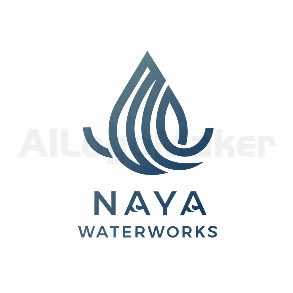 a logo design,with the text "naya waterworks", main symbol:Water,Moderate,be used in Construction industry,clear background