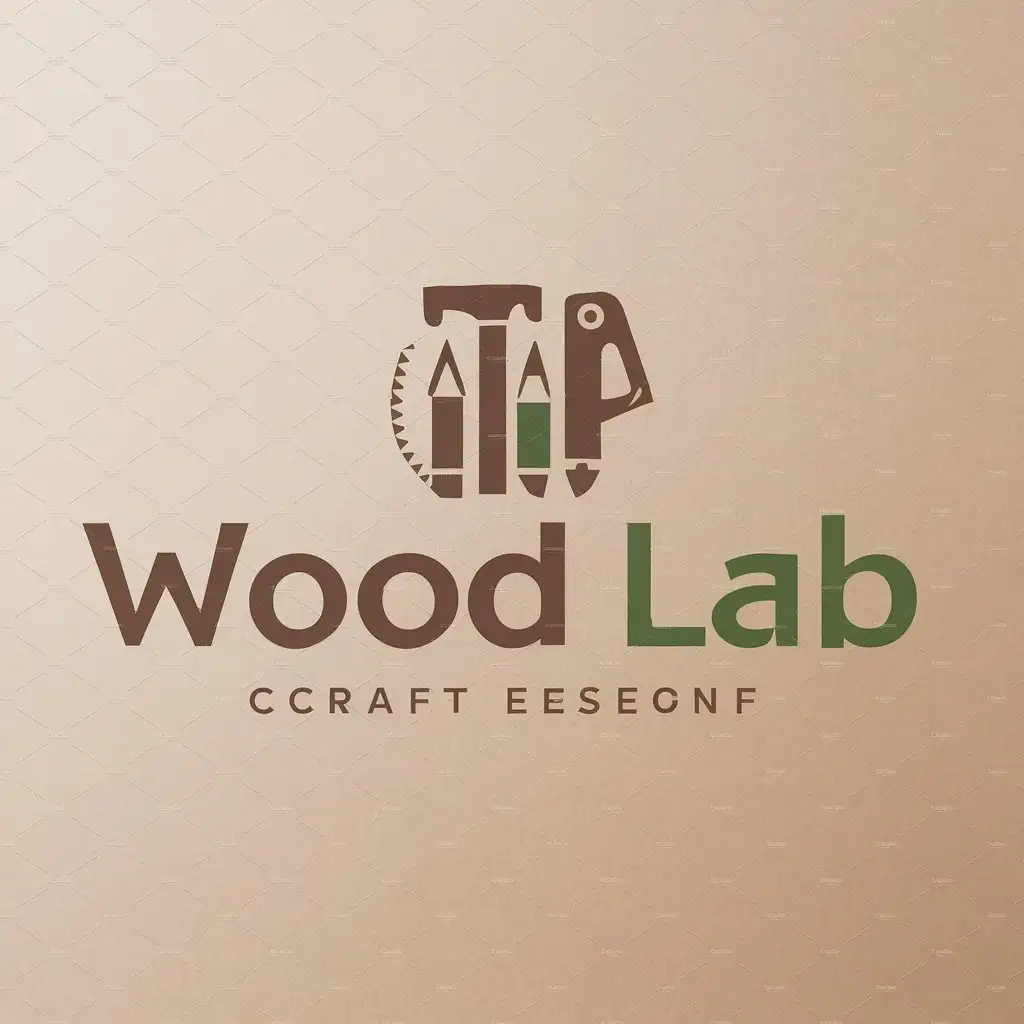 a logo design,with the text "Wood Lab", main symbol:Craft tools, lab,,Moderate,be used in Education industry,clear background