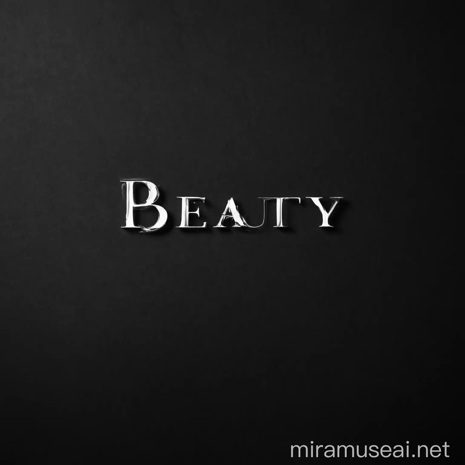 Elegant Beauty Text on Black Background