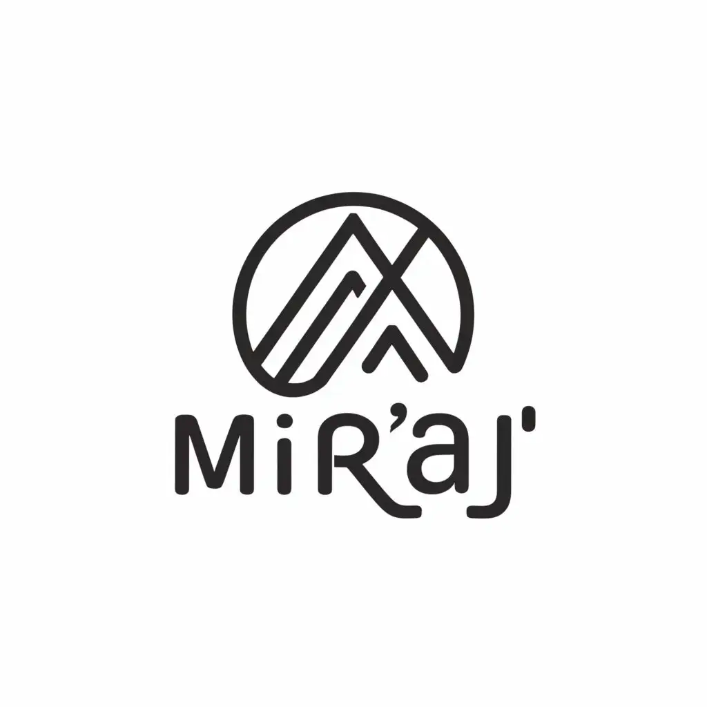 a logo design,with the text "MI'RAJ", main symbol:MI'RAJ,Minimalistic,clear background