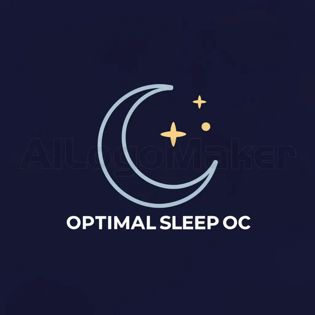 a logo design,with the text "Optimal Sleep OC", main symbol:Light blue crescent moon. Navy blue background,Moderate,be used in Sleep Apnea industry,clear background