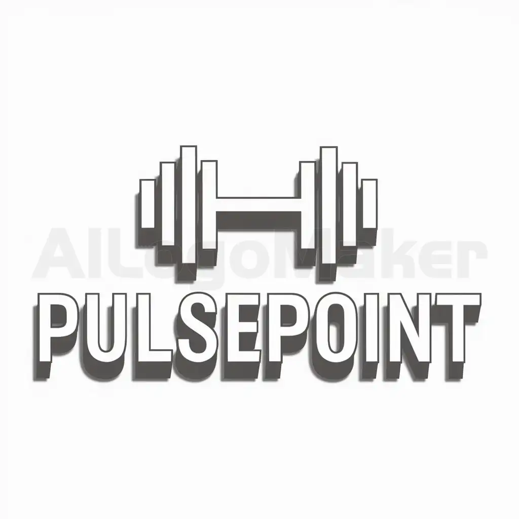 LOGO-Design-For-PulsePoint-Minimalistic-Dumbbell-Symbol-in-White-for-Sports-Fitness-Industry