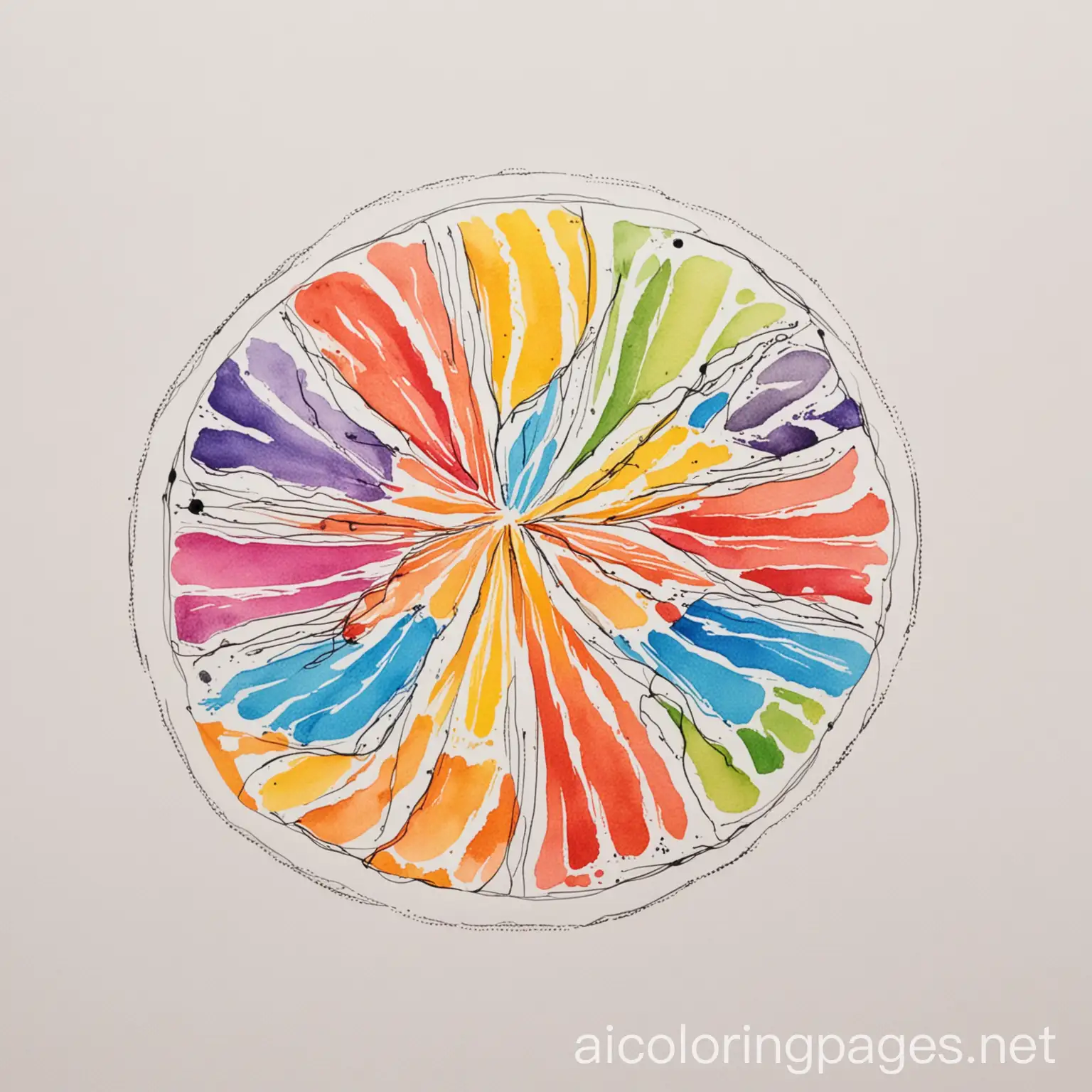 red orange yellow green blue purple pink beige grey white black, Coloring Page, black and white, line art, white background, Simplicity, Ample White Space