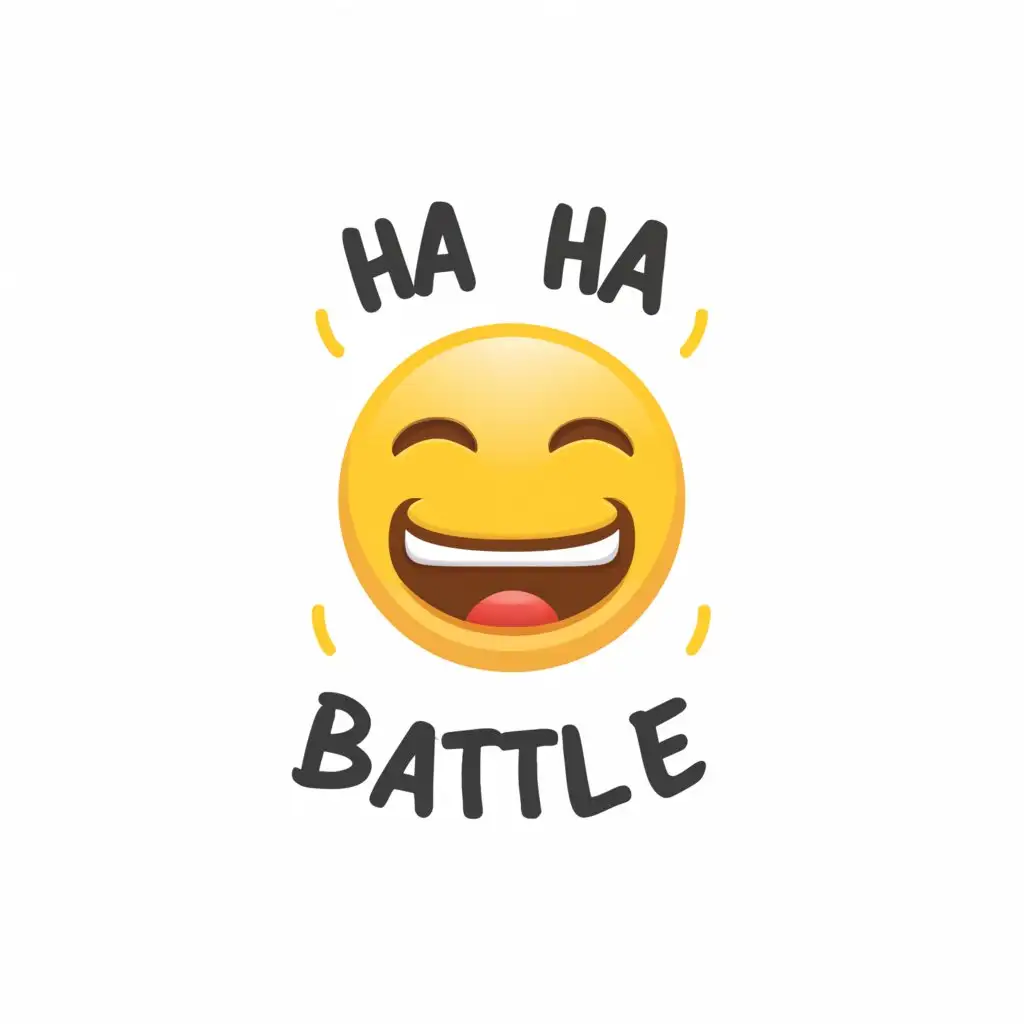 LOGO-Design-For-Ha-Ha-Battle-Minimalistic-Laughing-Emoji-Symbol-for-Entertainment-Industry