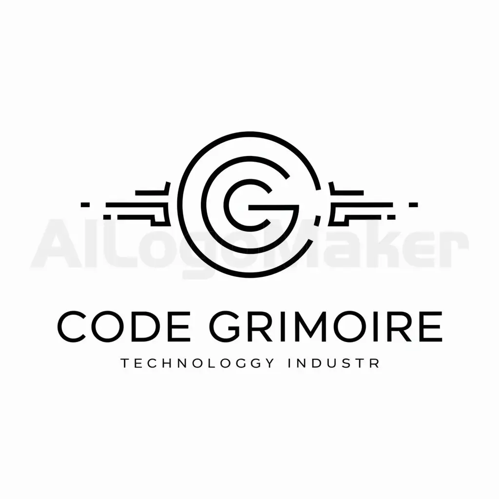 a logo design,with the text "Code Grimoire", main symbol:CG,Minimalistic,be used in Technology industry,clear background