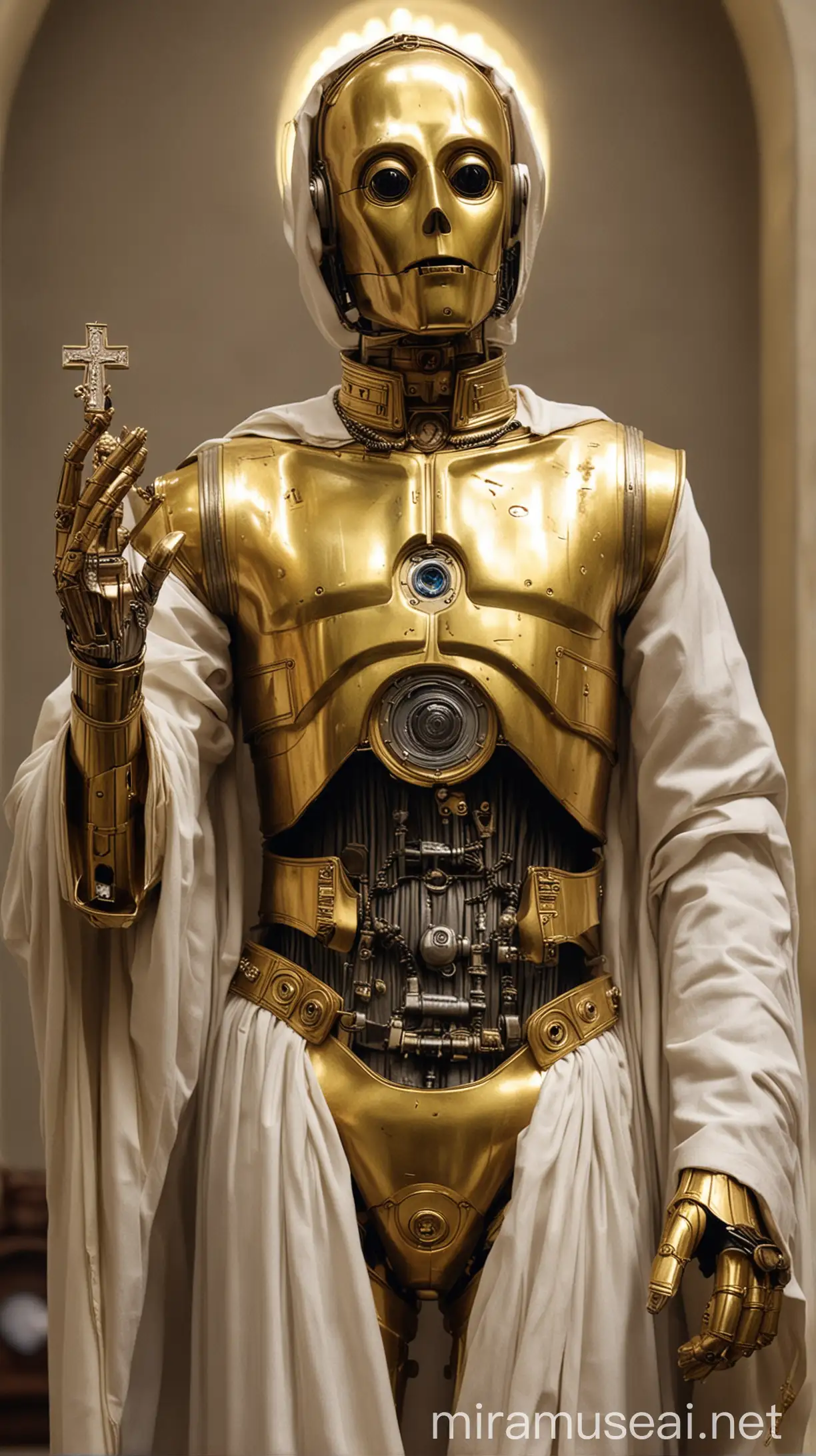 C-3PO as a Catholic saint.