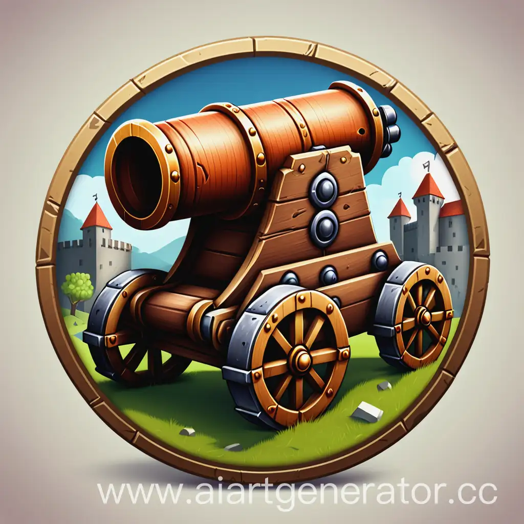 Medieval-Cannon-Firing-in-Action-Icon-for-Game-Design
