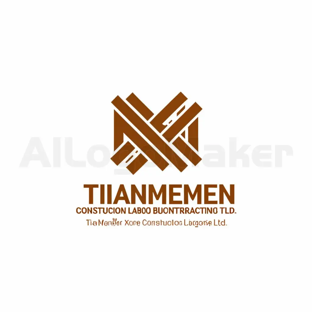 a logo design,with the text "Tianmen Rongxie Construction Labor Subcontracting Co., Ltd.", main symbol:Wood,Moderate,be used in Real Estate industry,clear background