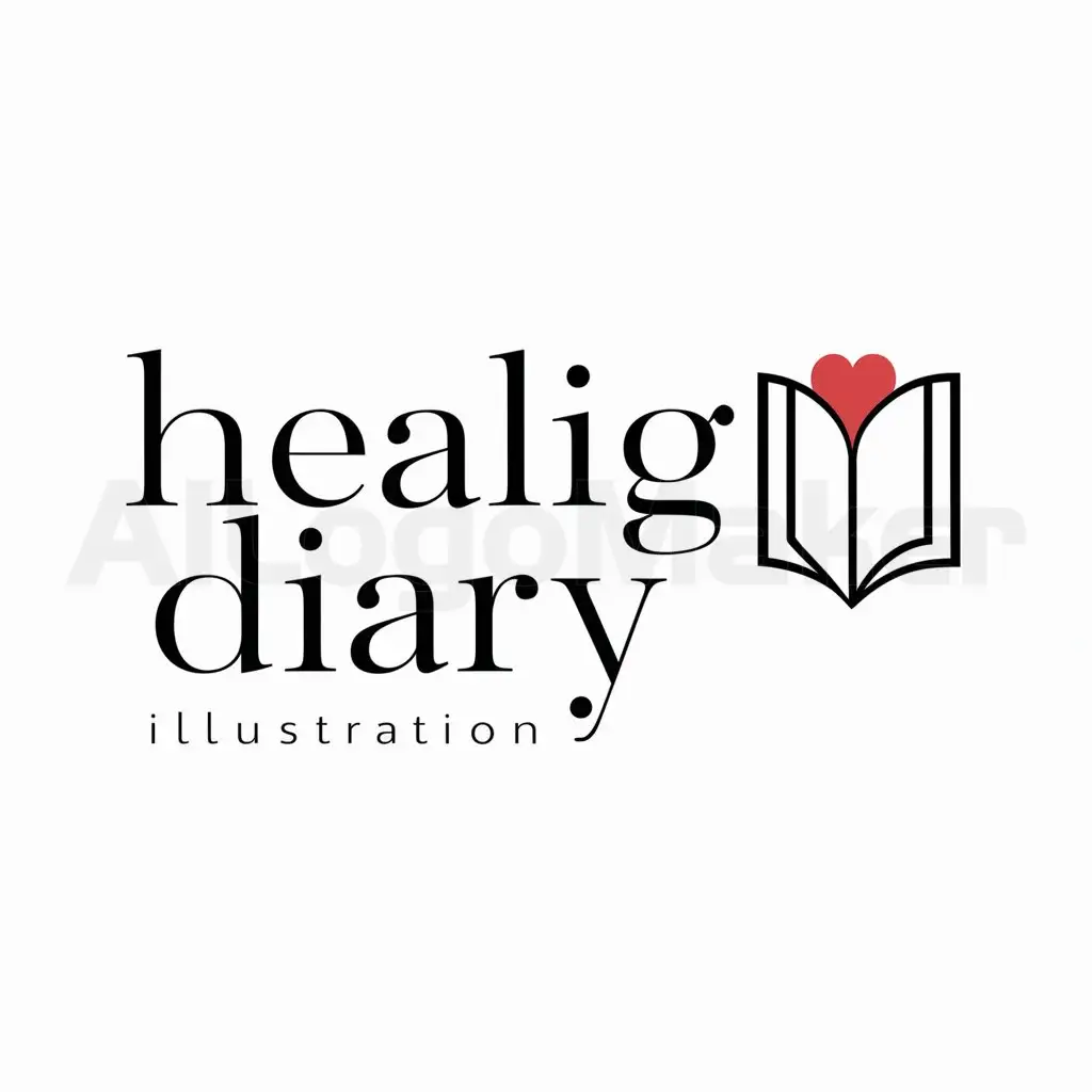 a logo design,with the text "healing diary illustration", main symbol:healing diary illustration,Moderate,clear background