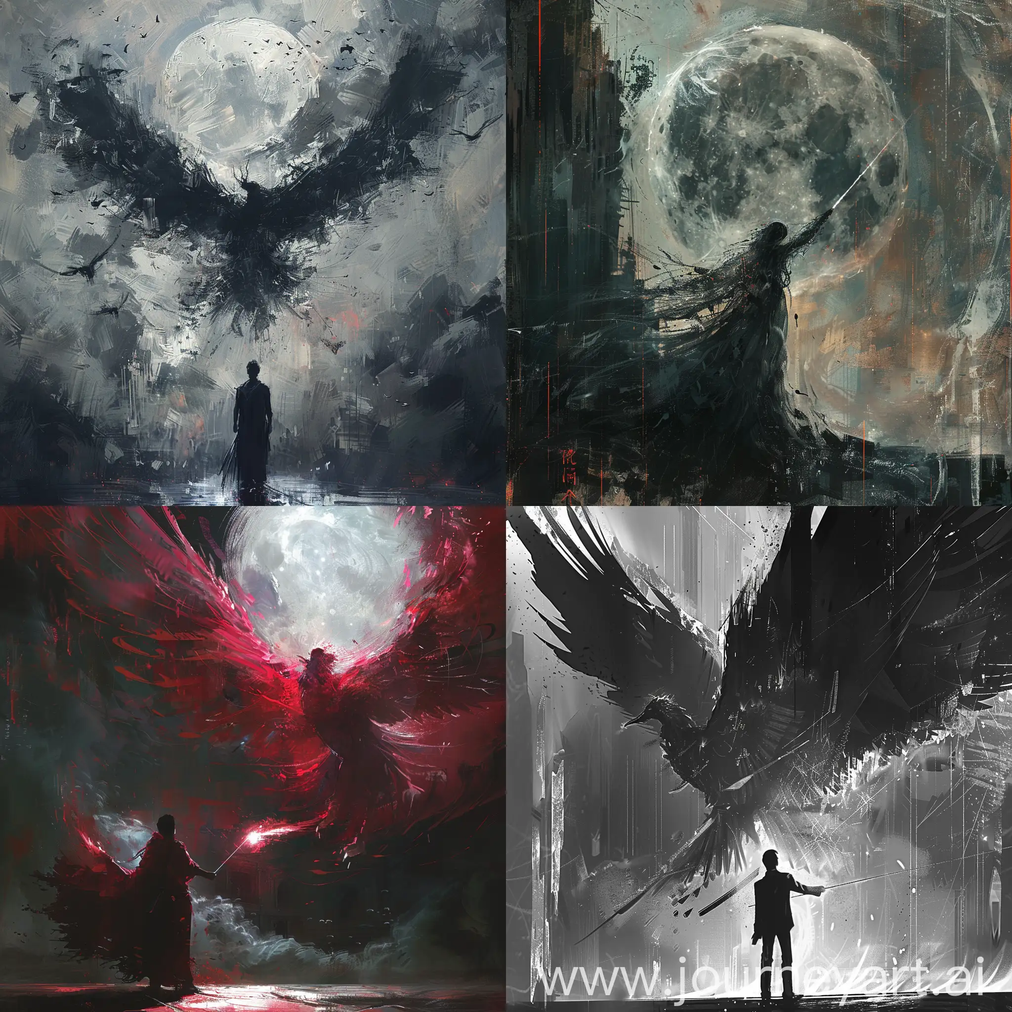 Mysterious-Conductor-Directing-Transparent-Phoenix-in-Moonlight