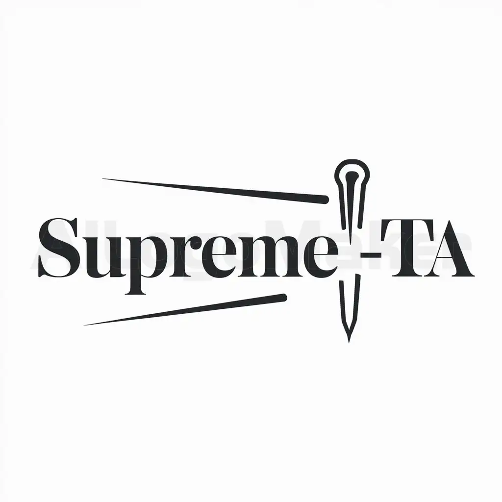 a logo design,with the text "SUPREME-TA", main symbol:'acupuncture needle',Moderate,be used in Medical Dental industry,clear background