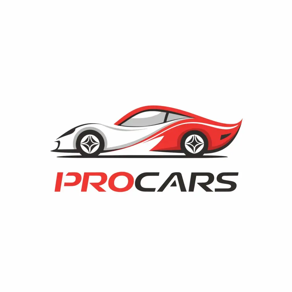 a logo design,with the text "ProCars", main symbol:car,Moderate,be used in Automotive industry,clear background