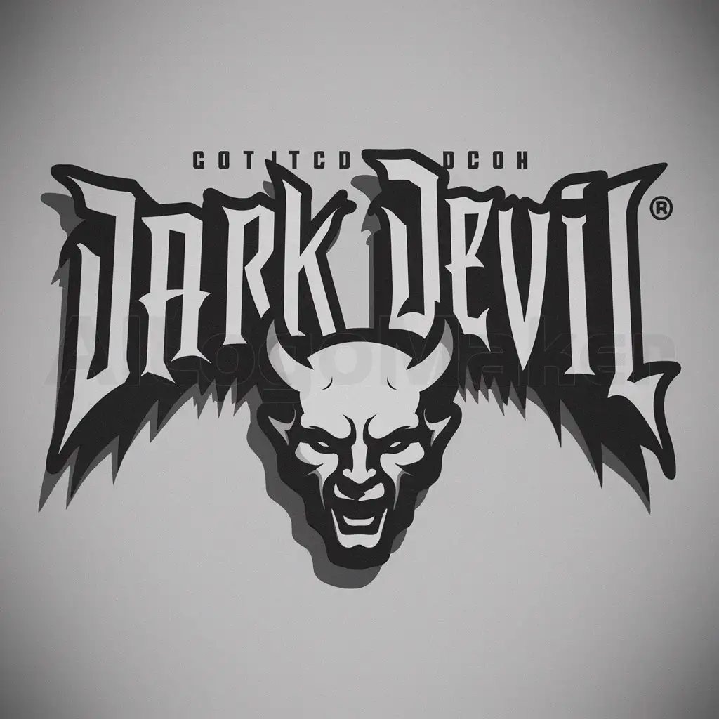 a logo design,with the text "𝐃𝐀𝐑𝐊 𝐃𝐄𝐕𝐈𝐋", main symbol:DARK DEVIL,Moderate,clear background