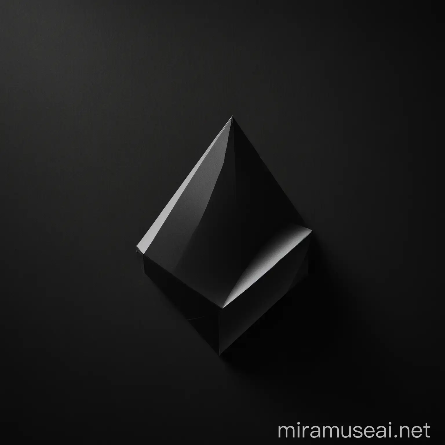 Minimalist White Geometric Shape on Black Background