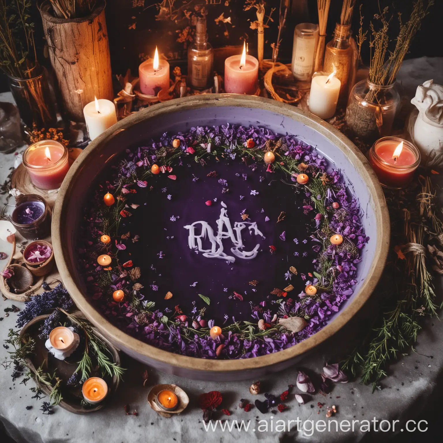 Enchanting-Witch-Ritual-with-Magical-Bath-and-Candles