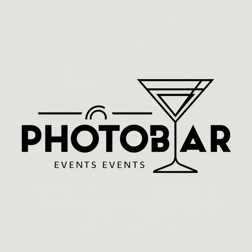 a logo design,with the text "Photobar", main symbol:Photobar,Moderate,be used in Events industry,clear background
