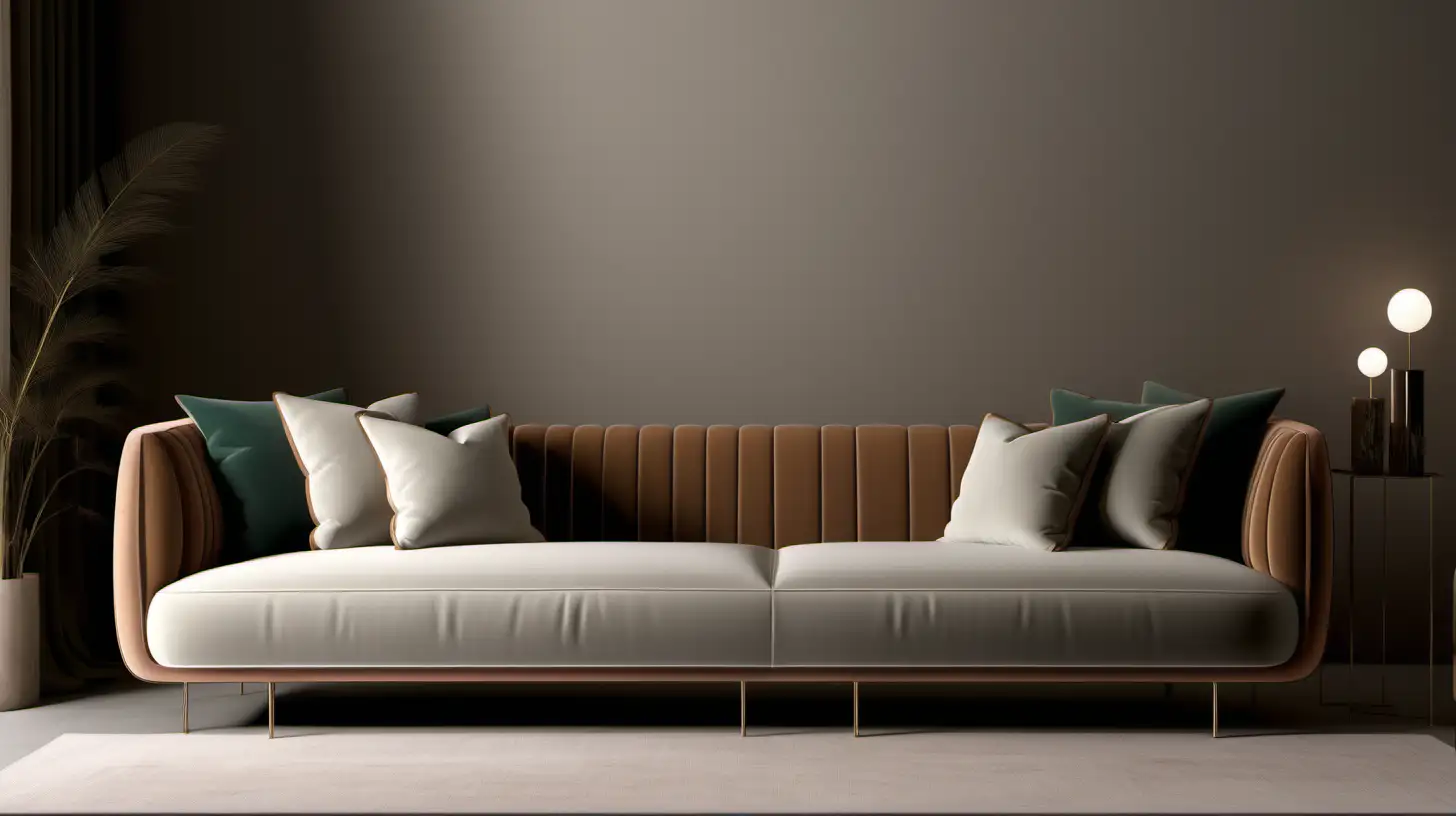 Italian style sofa design with Turkish touches, modern lines, minimal LED detail,timeless design,minimalist easy bohemian
