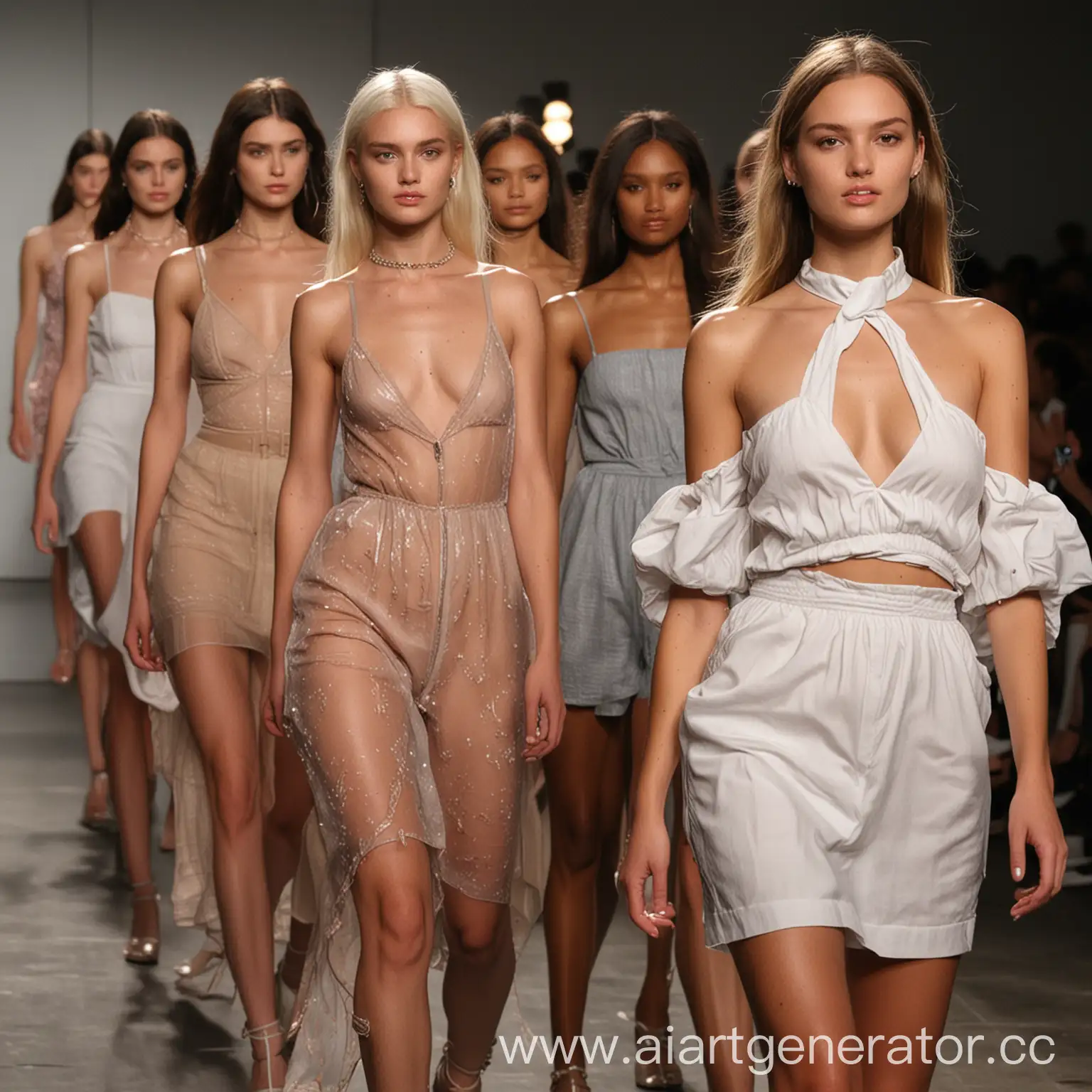 Models walk the runway during New York Fashion Week, showcasing the latest trends.