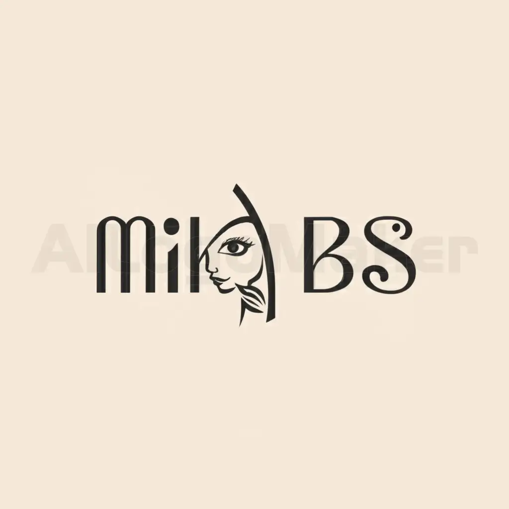 a logo design,with the text "Mika Bs", main symbol:eyes,Minimalistic,be used in Beauty salon industry,clear background