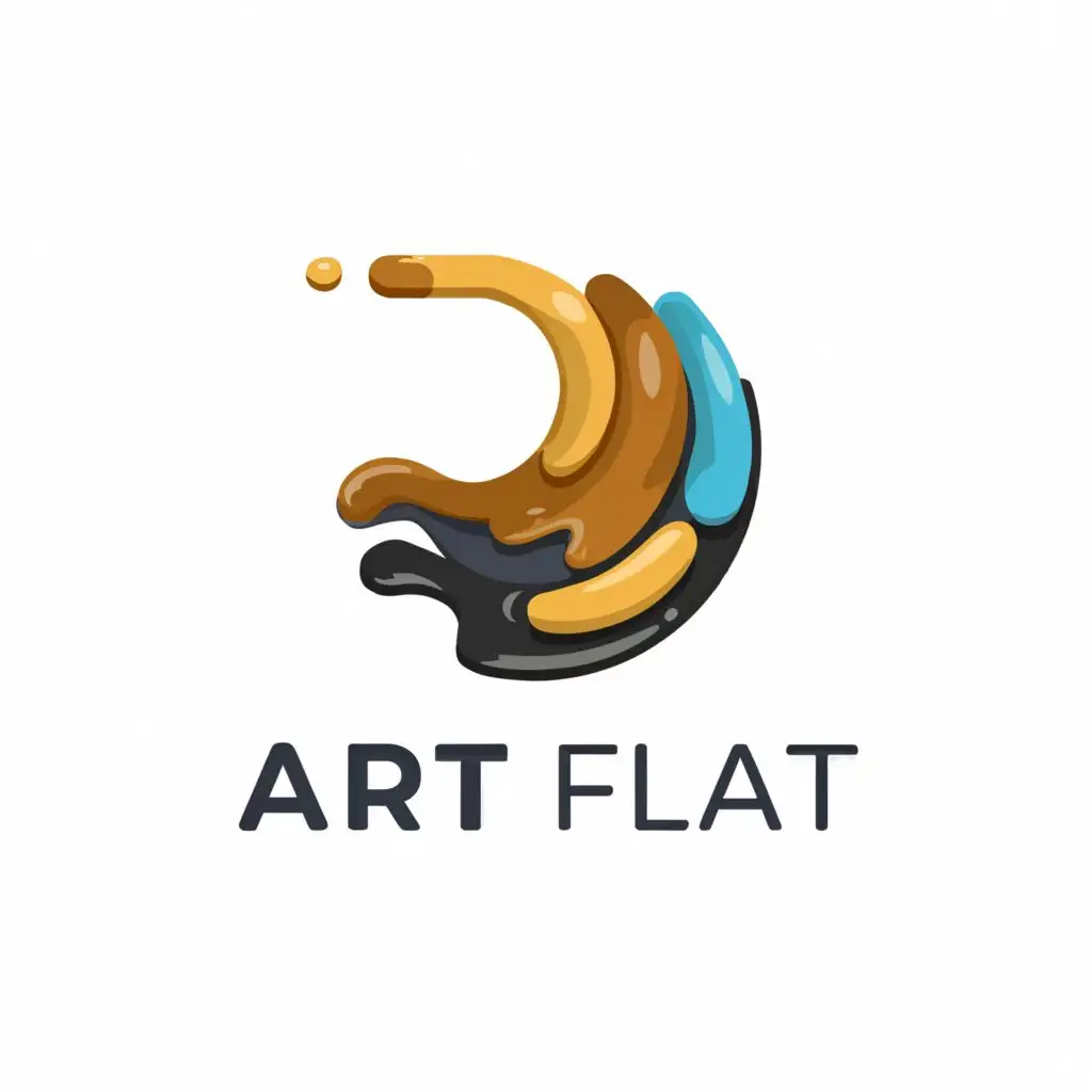 a logo design,with the text "art flat", main symbol:oil paints,Moderate,be used in Nonprofit industry,clear background