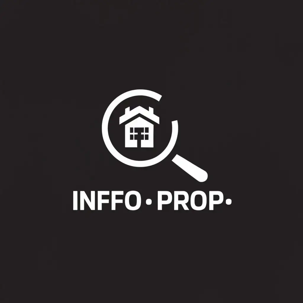 LOGO-Design-For-Info-Prop-Sleek-Magnifying-Glass-House-and-i-Emblem-for-Real-Estate