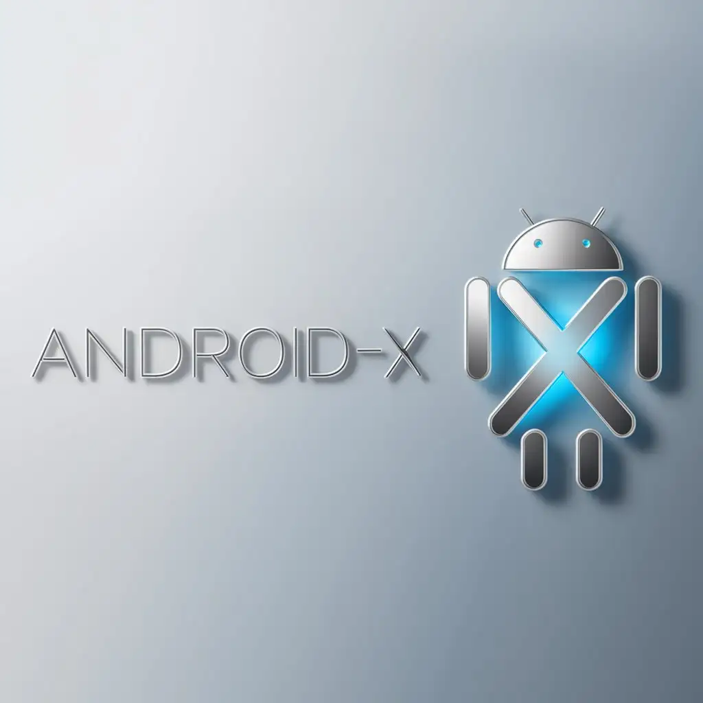 a logo design,with the text "Android-X", main symbol:Android-X,Moderate,clear background