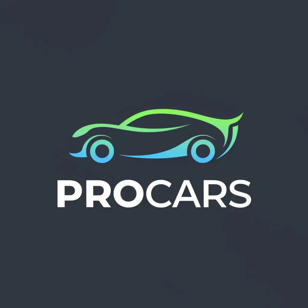 a logo design,with the text 'ProCars', main symbol:car,Moderate, be used in Technology industry, clear background