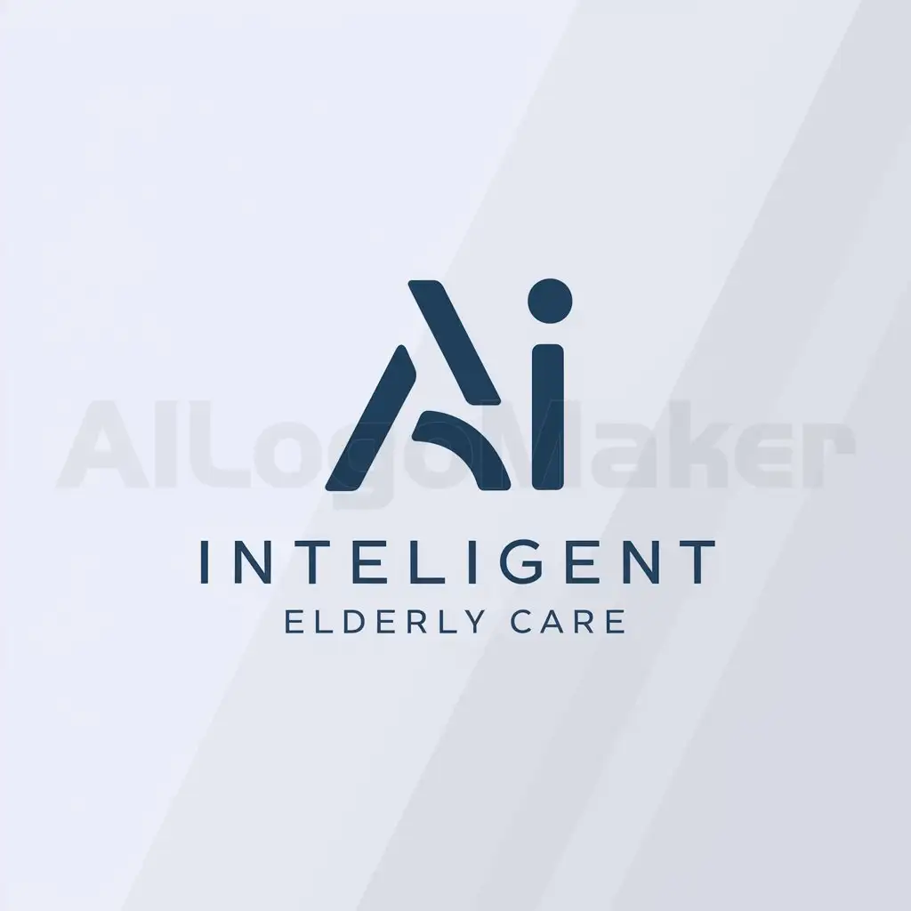 a logo design,with the text "AI intelligent elderly care", main symbol:AI font,Minimalistic,be used in Home Family industry,clear background