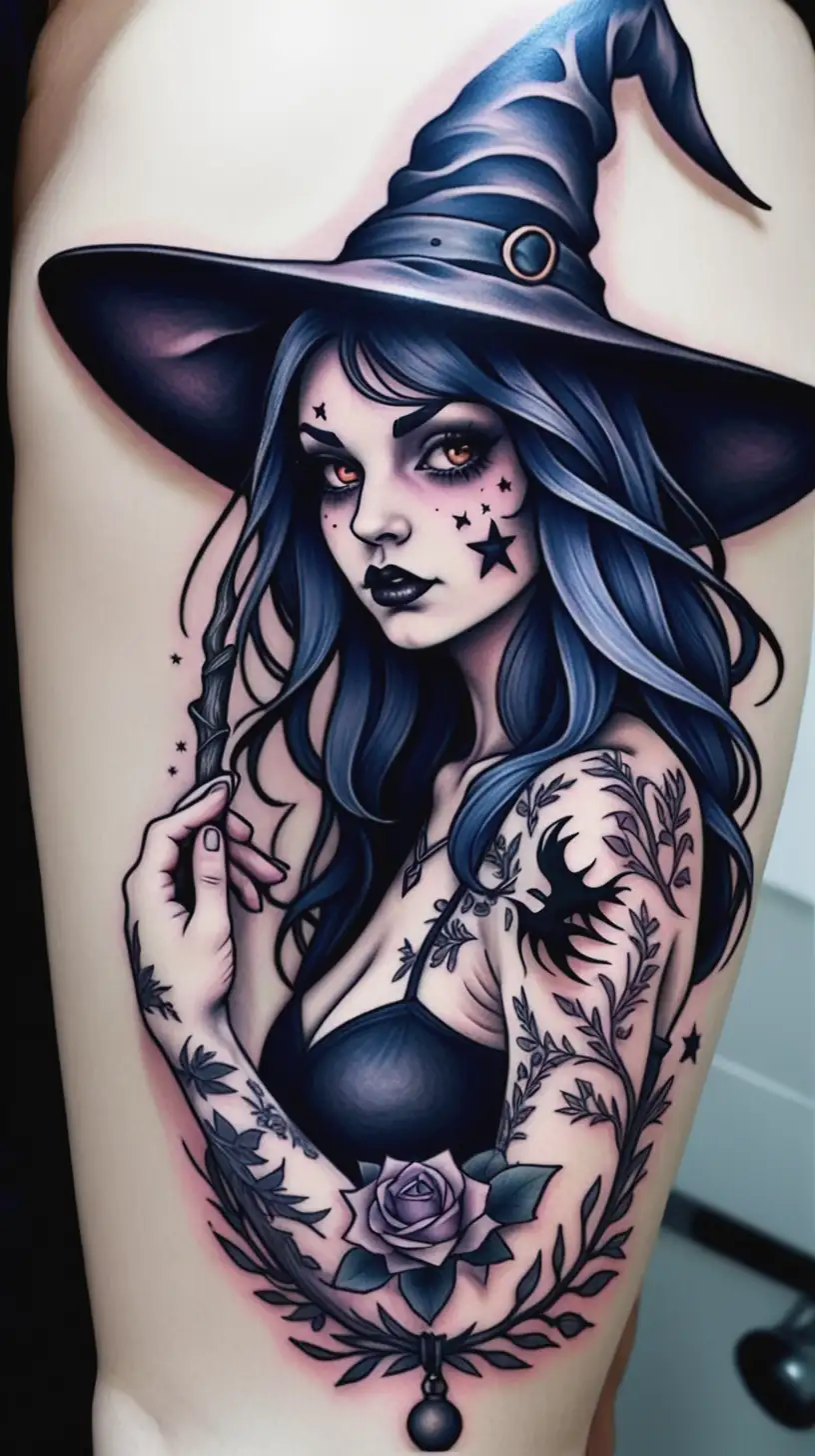 Delicate Witch Tattoos Intricate Designs and Mystical Imagery