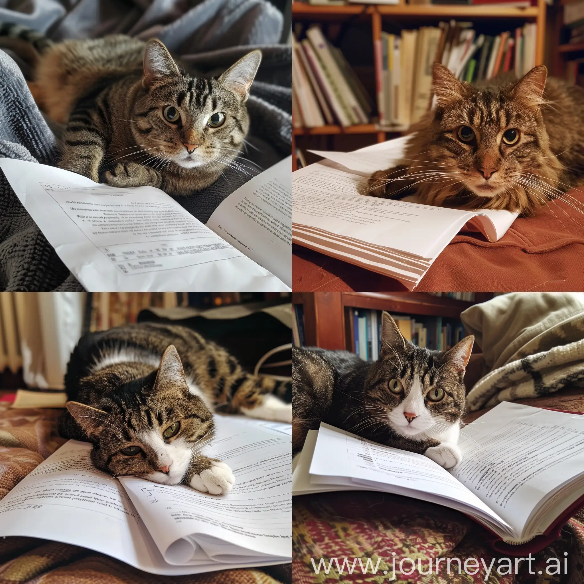 Mischievous-Cat-Eating-Coursework