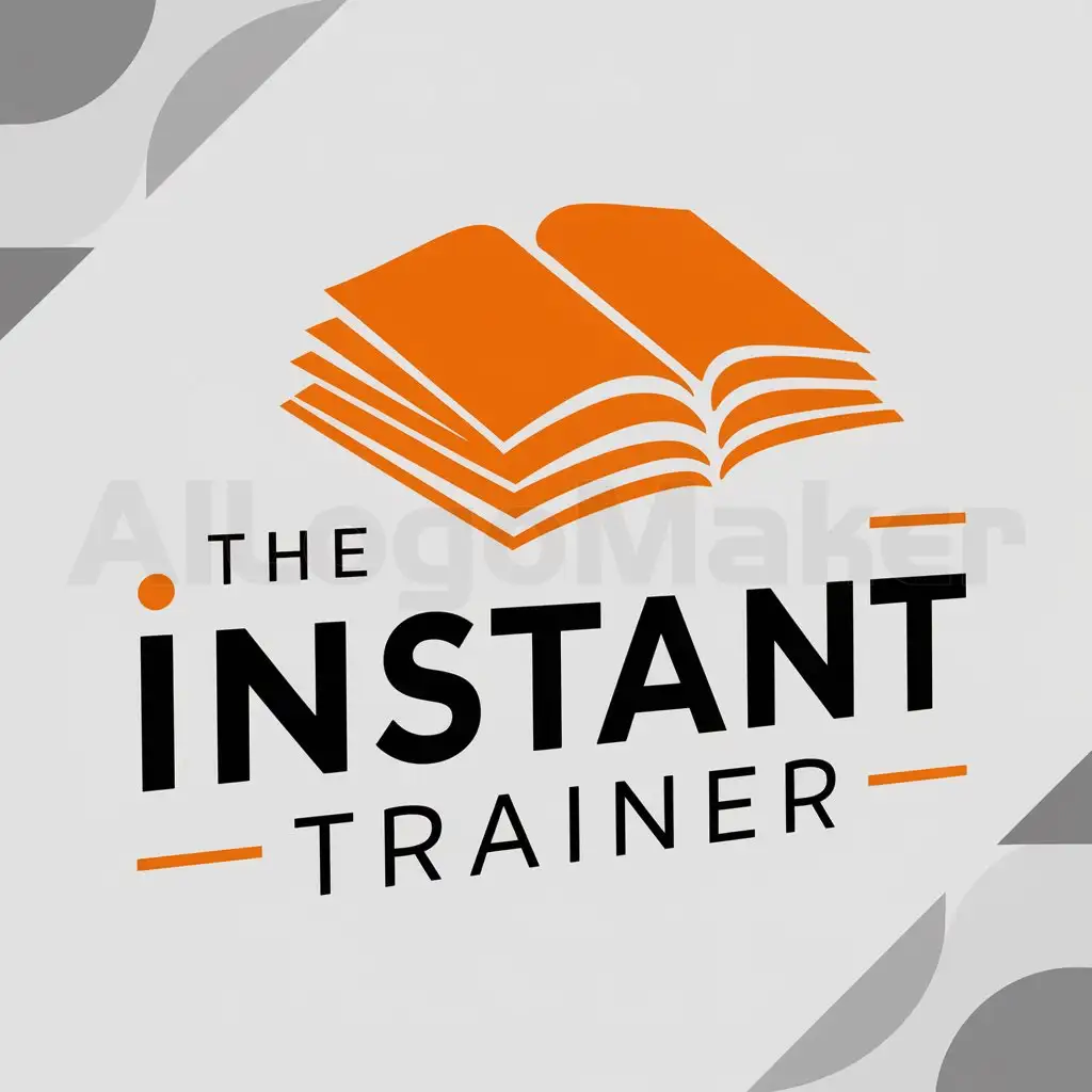 a logo design,with the text "The Instant Trainer", main symbol:Training Manuals in orange,Moderate,be used in Education industry,clear background