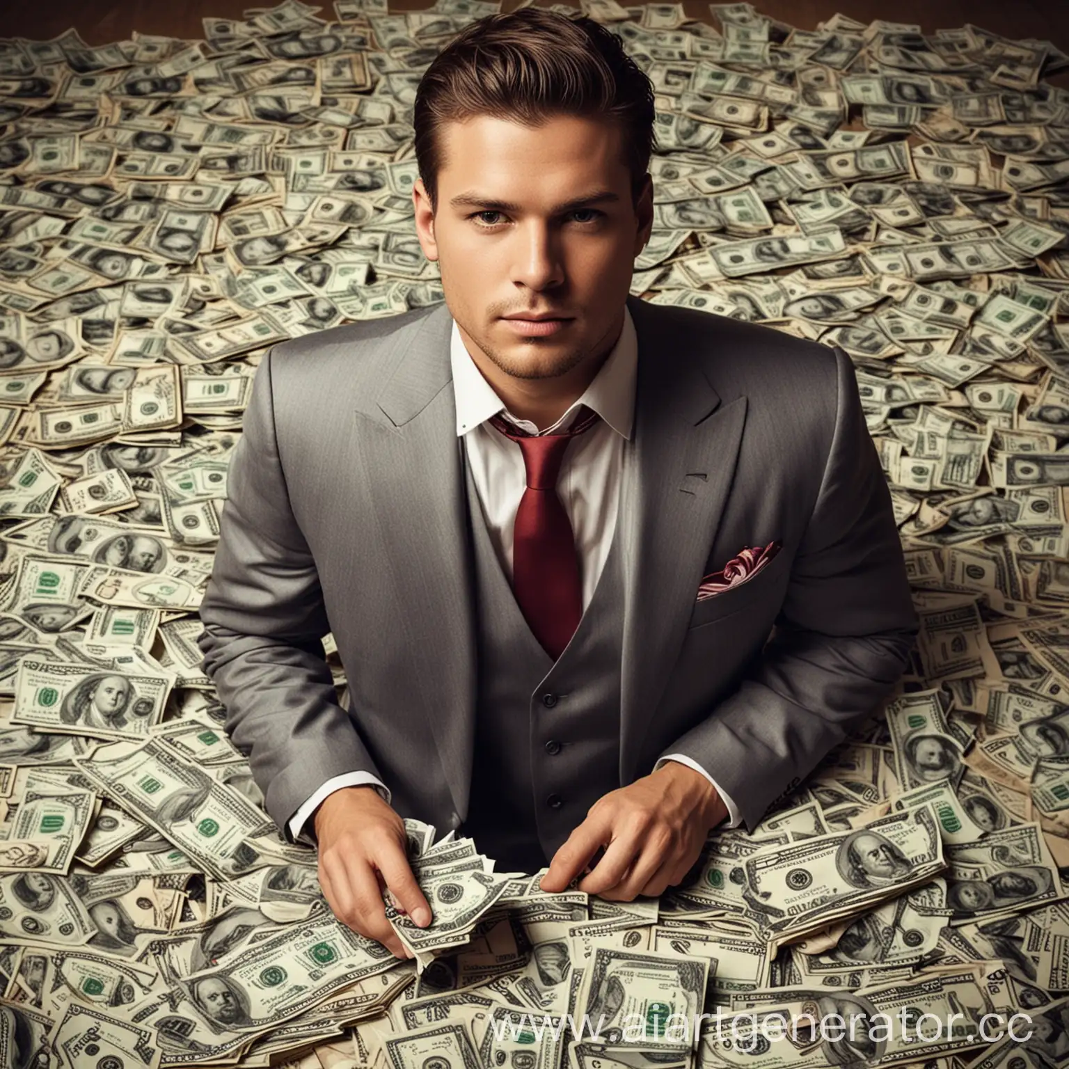 rich man, sport, money, dollars