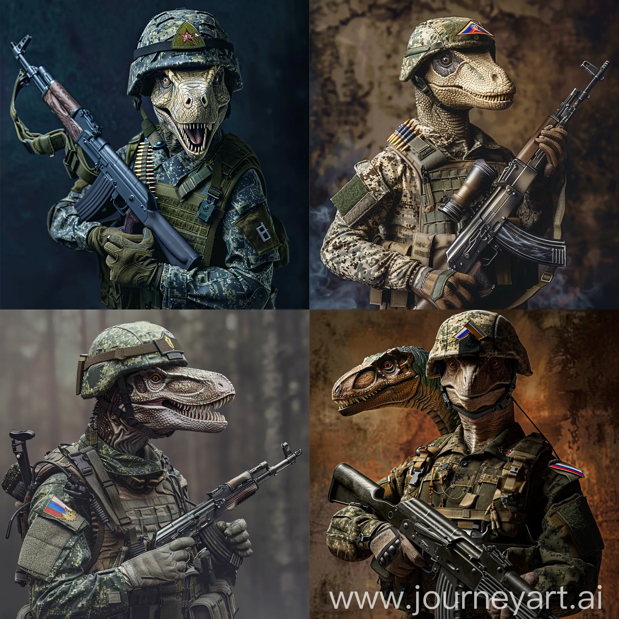 Russian-Federation-Military-Velociraptor-with-Kalashnikov