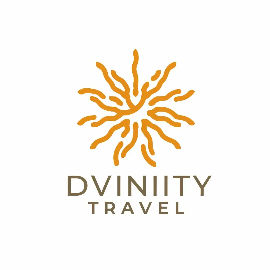 a logo design,with the text "DIVINITY TRAVEL", main symbol:SUN,Moderate,be used in Travel industry,clear background