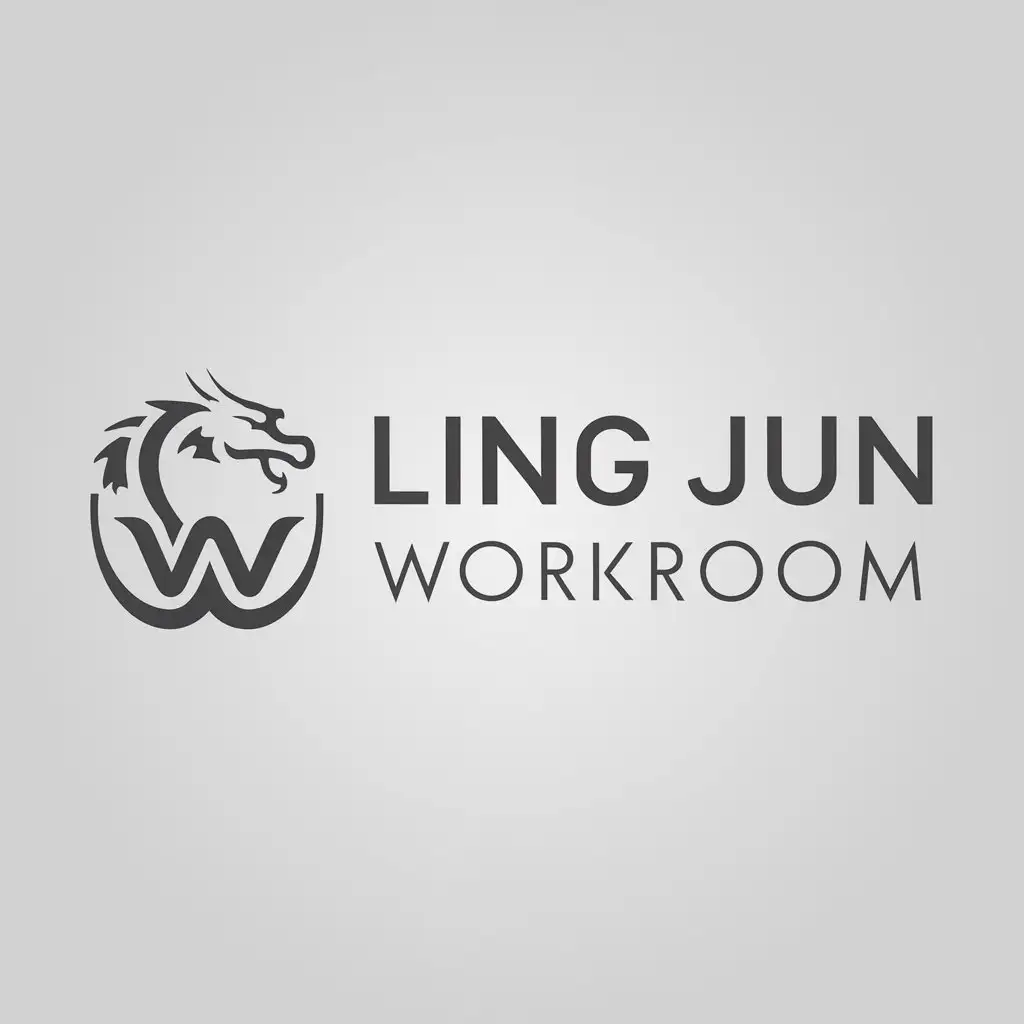 a logo design,with the text "Lingjun Workroom", main symbol:dragon,Moderate,be used in Education industry,clear background