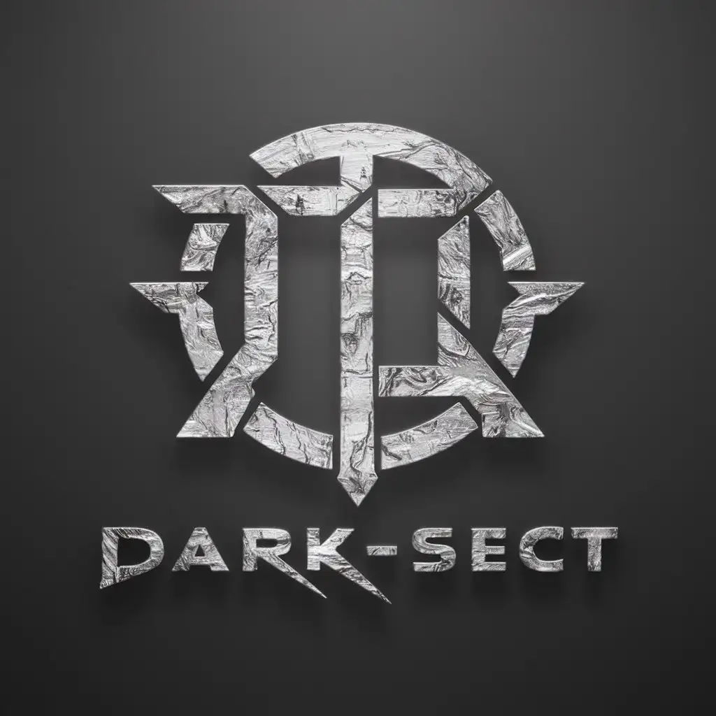 a logo design,with the text "DARK-SECT", main symbol:A logo from TQ Alphabet,complex,be used in Sports Fitness industry,clear background