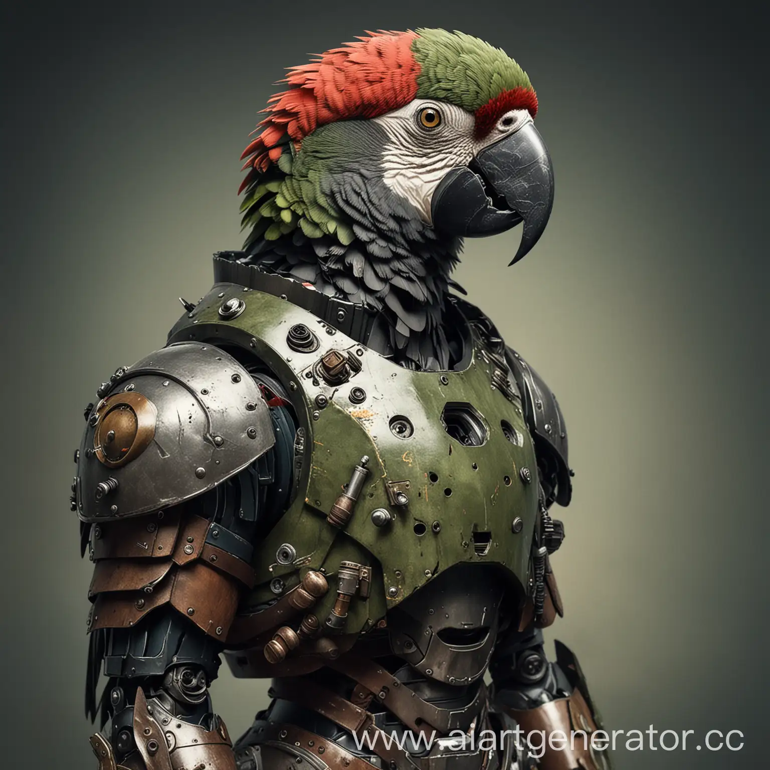 Colorful-Parrot-in-Futuristic-Power-Armor