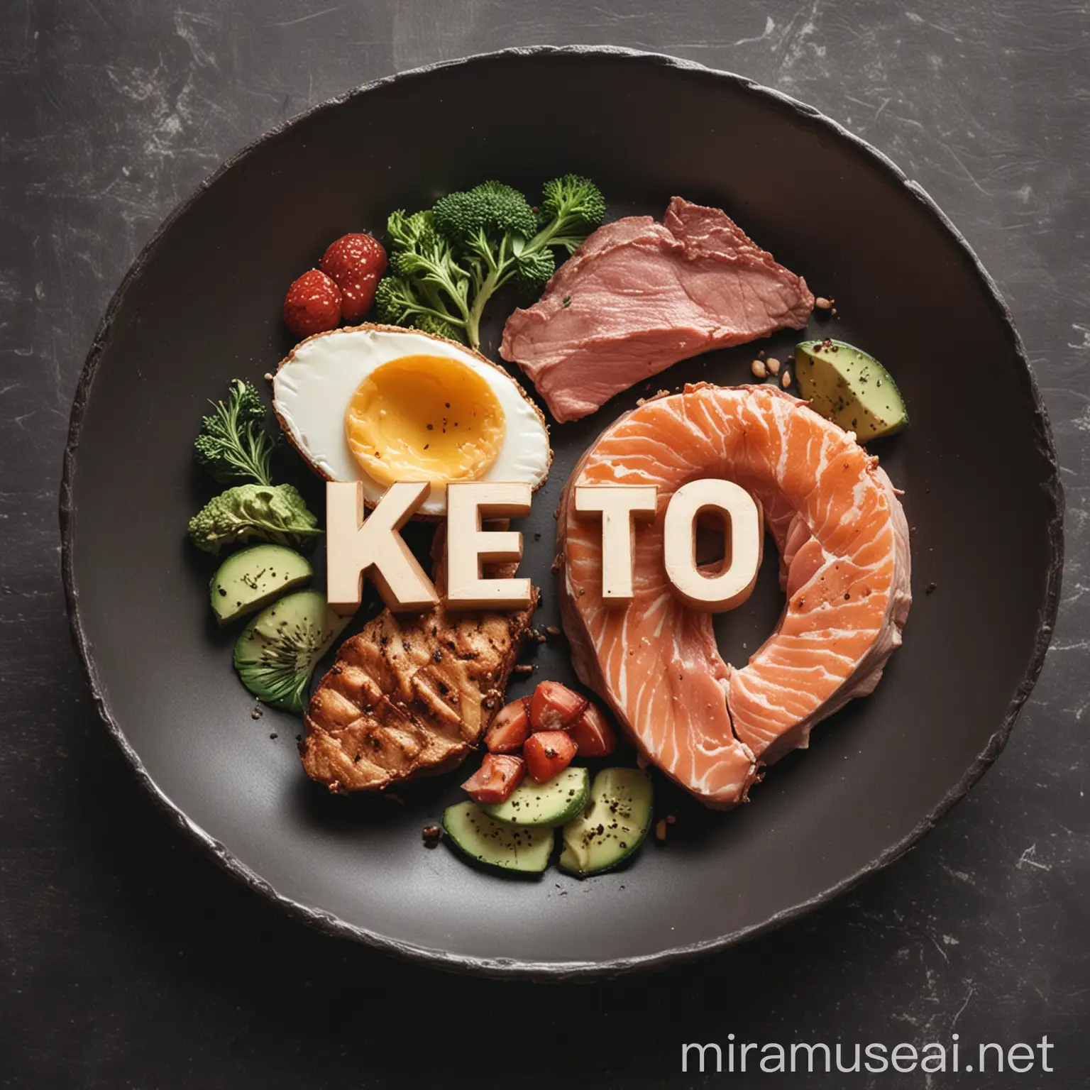 Keto Diet Conceptual Illustration with No Letters