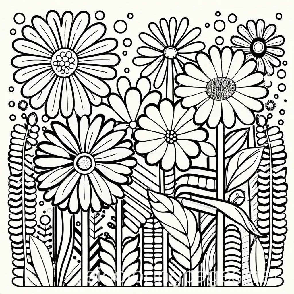 Simplicity-in-Line-Art-Coloring-Page-of-Various-Flowers-on-White-Background