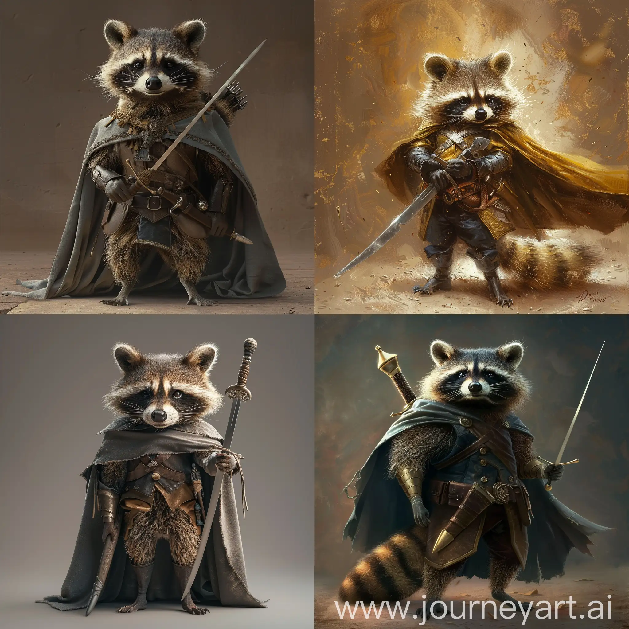 Musketeer-Raccoon-with-Cape-and-Rapier