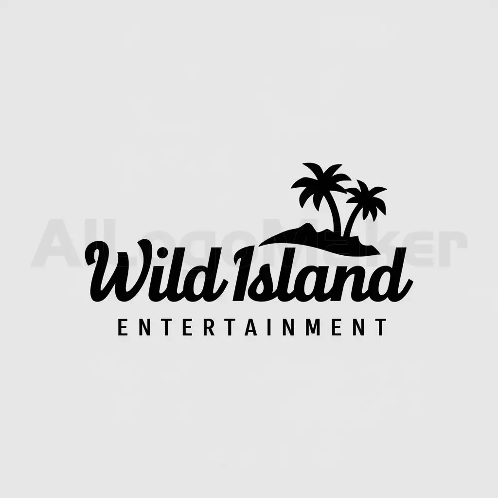 a logo design,with the text "Wild island entertainment", main symbol:Wild island,Minimalistic,be used in Entertainment industry,clear background