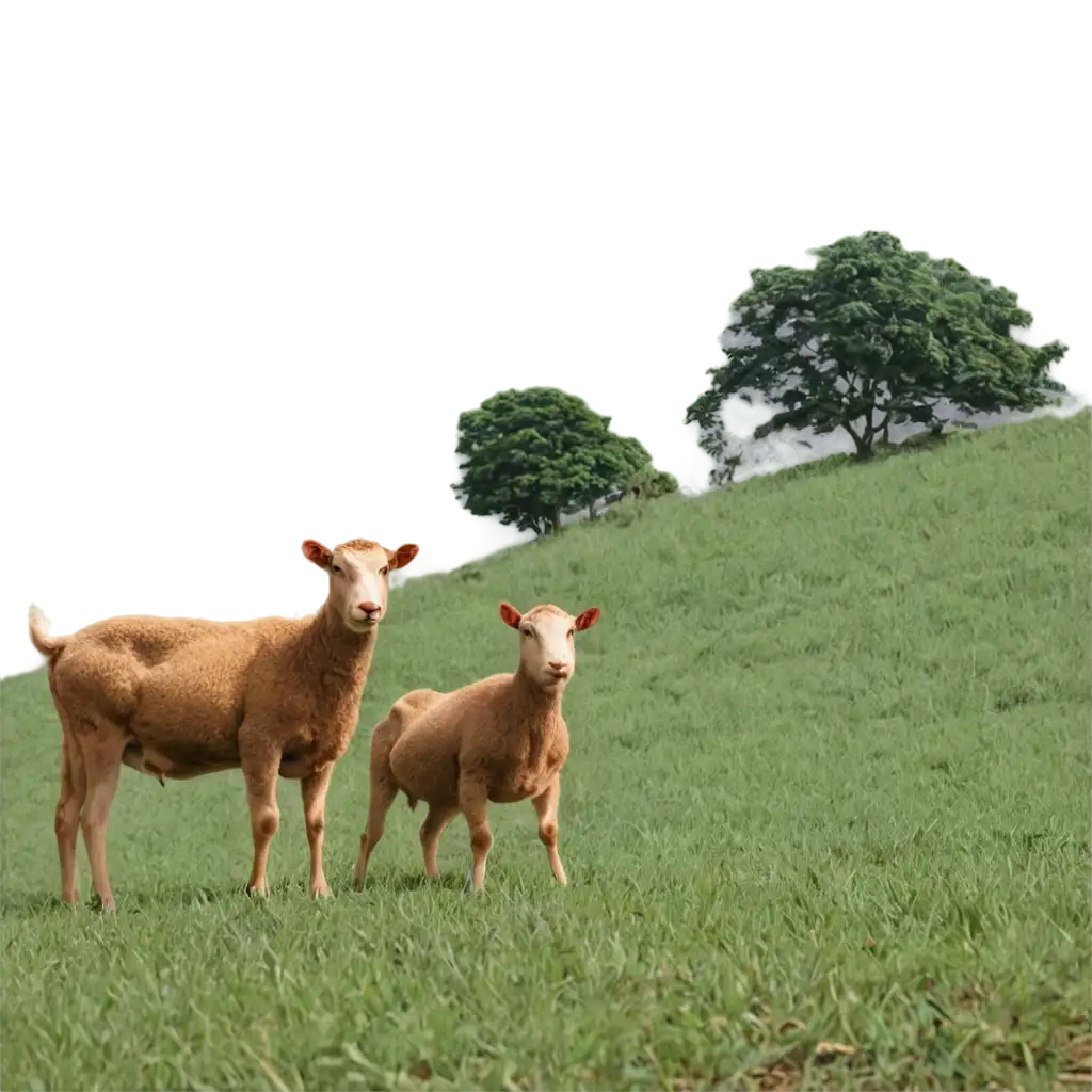 sapi dan kambing di lahan rumput