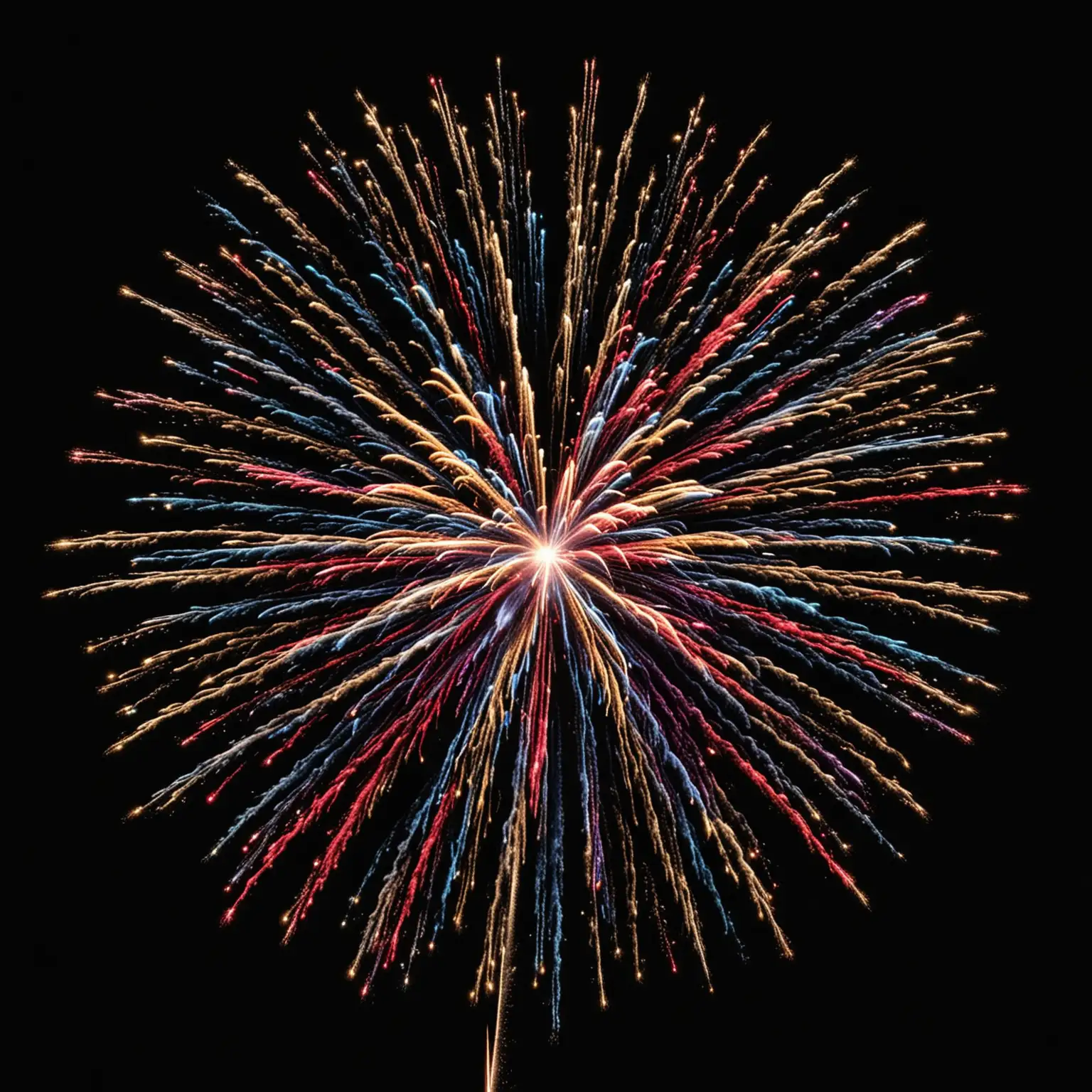 Multi colored Firework with PURE black background