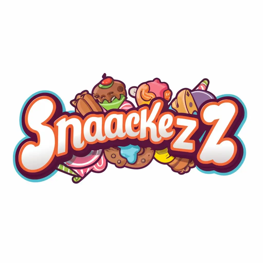 a logo design,with the text "Snaackerzzz", main symbol:Confectionery,complex,be used in Food industry,clear background